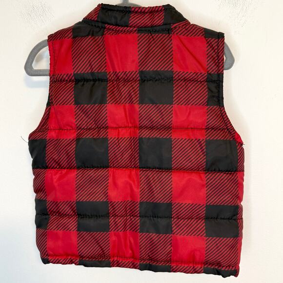 Healthtex Baby Buffalo Plaid Puffer Vest In Red Black Size 18 Months - Picture 5 of 6